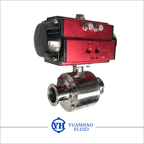 卫生级气动全包球阀 Sanitary seat PTFE ball valve